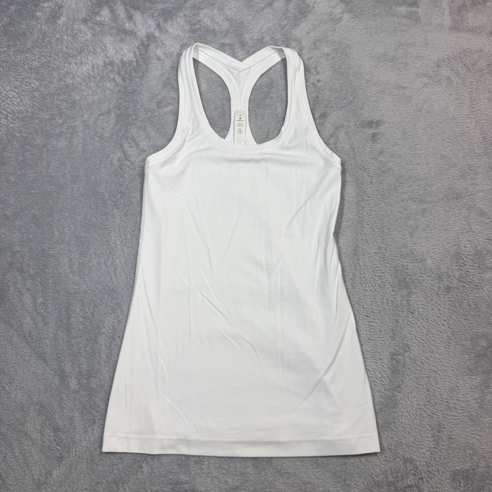 Lululemon Racerback Tank Top Womens 4 White Activewear Yoga Gym Workout